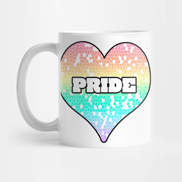 Pastel Pride Mosiac Filled Heart Graphic Design by PurposelyDesigned